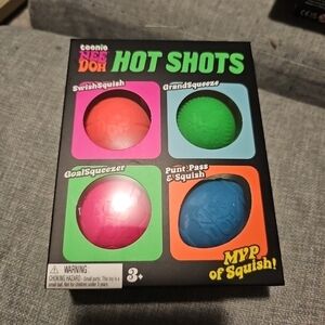 Nee Doh Hot Shots Kids Squish Ball Set - Pink, Orange, Green, Blue